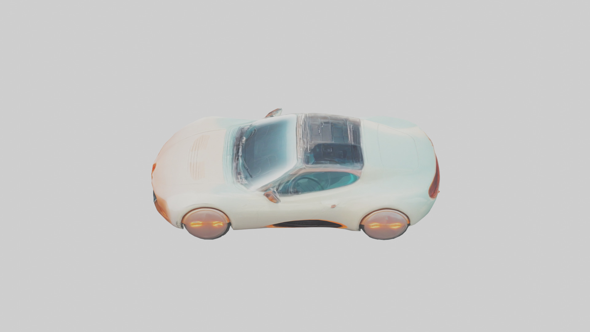 Retro Futuristic Electric Car model 2 Low-poly 3D model_17