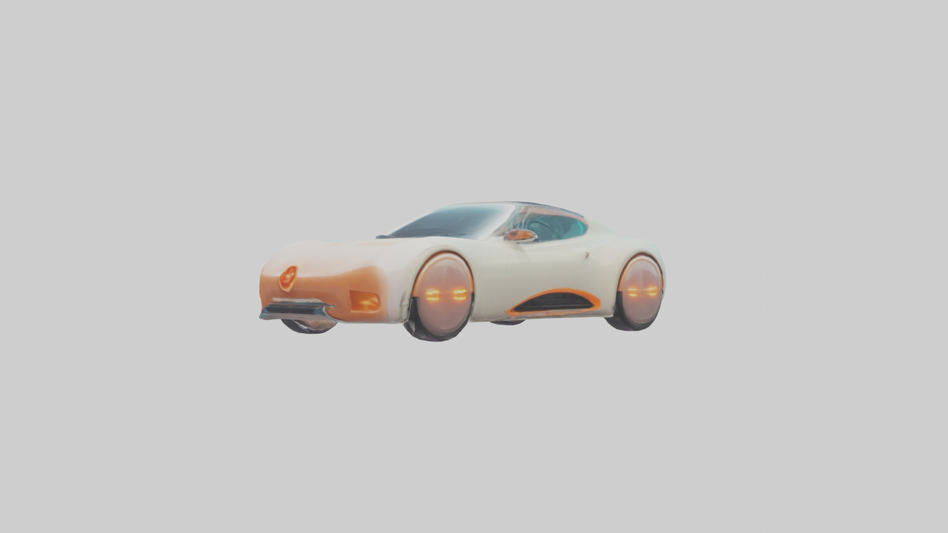 Retro Futuristic Electric Car model 2 Low-poly 3D model_10