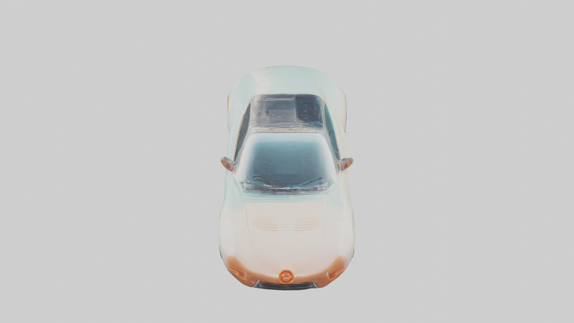 Retro Futuristic Electric Car model 2 Low-poly 3D model_16
