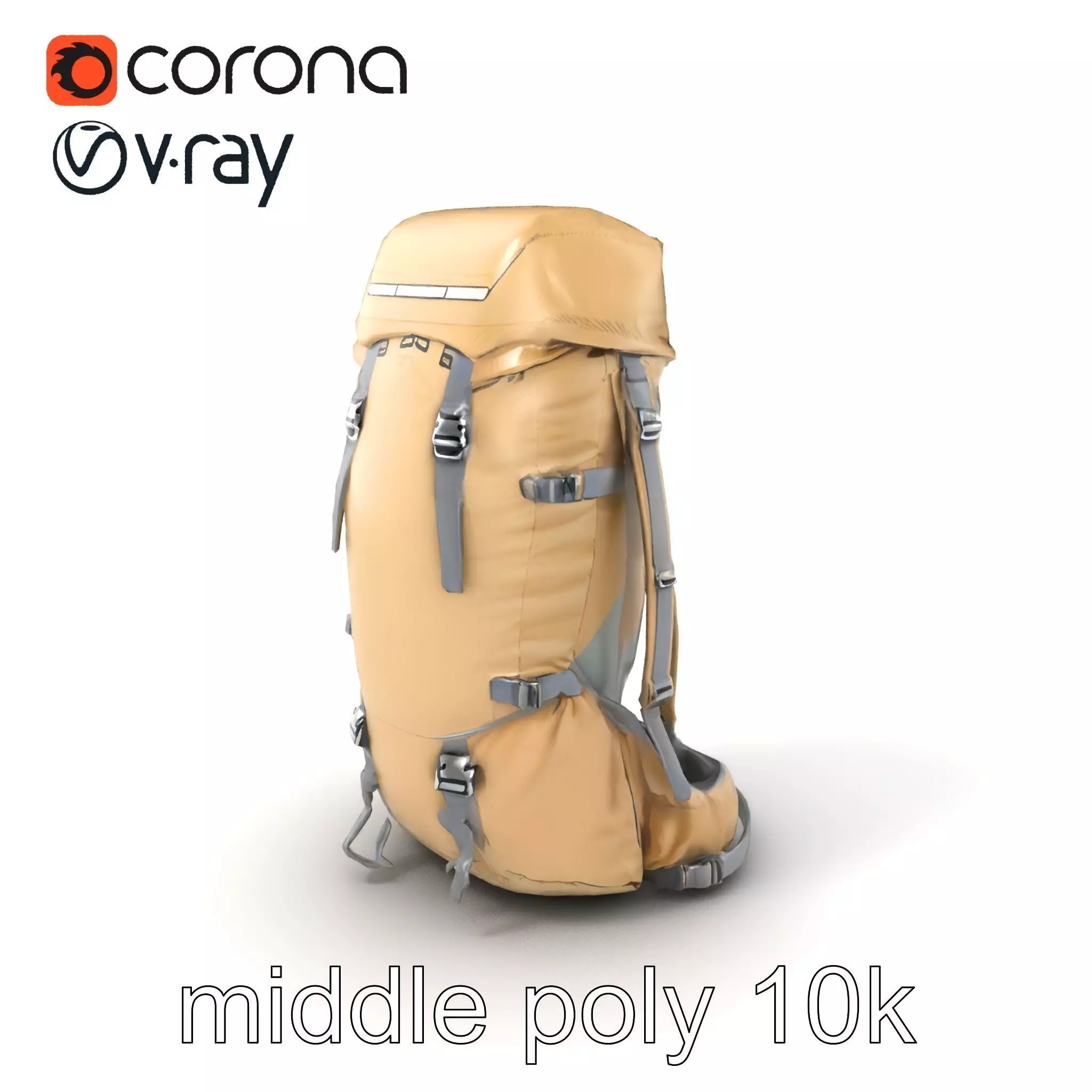 Ultralight Mountaineering Backpack model pack Low-poly 3D model_0