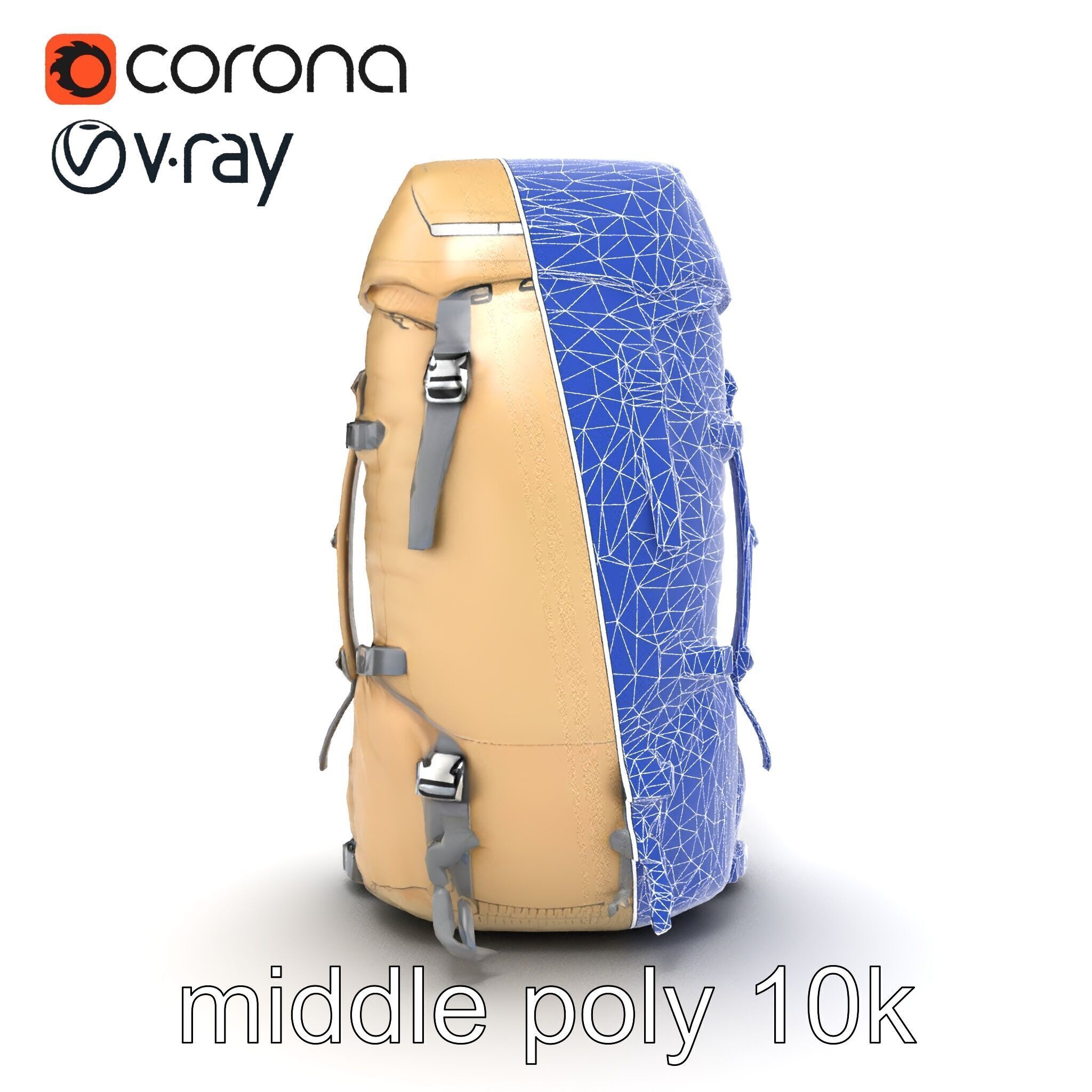 Ultralight Mountaineering Backpack model pack Low-poly 3D model_28
