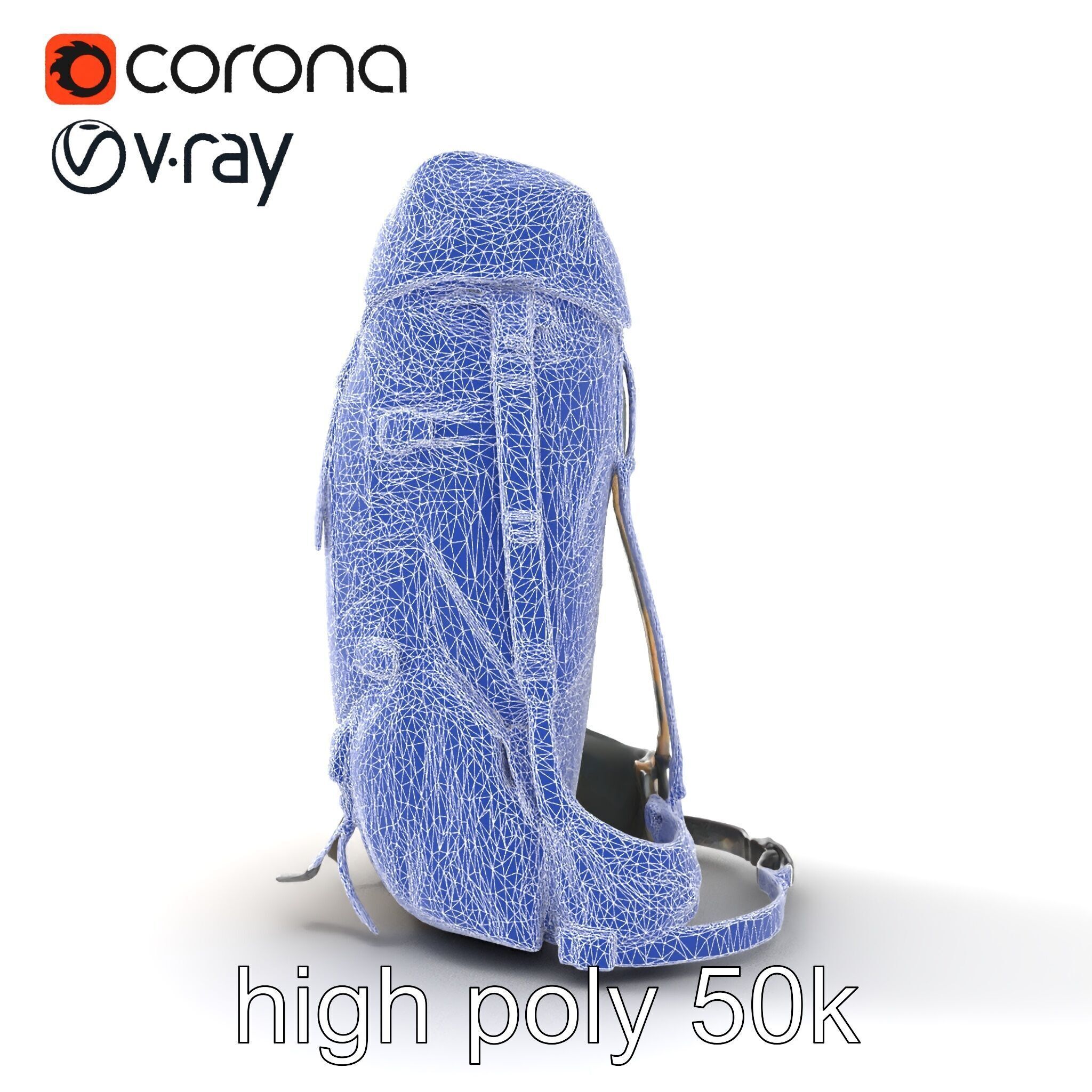 Ultralight Mountaineering Backpack model pack Low-poly 3D model_30