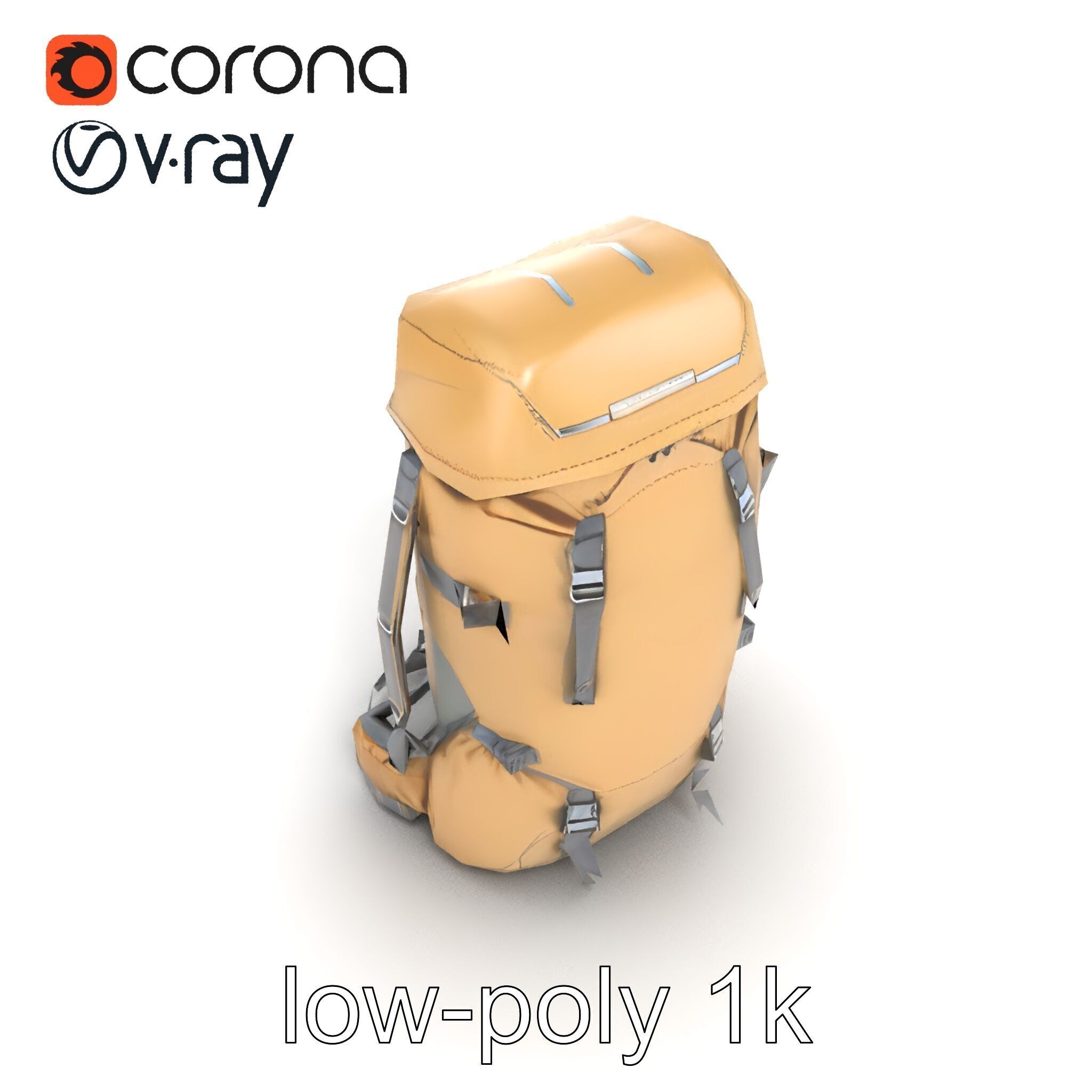 Ultralight Mountaineering Backpack model pack Low-poly 3D model_25