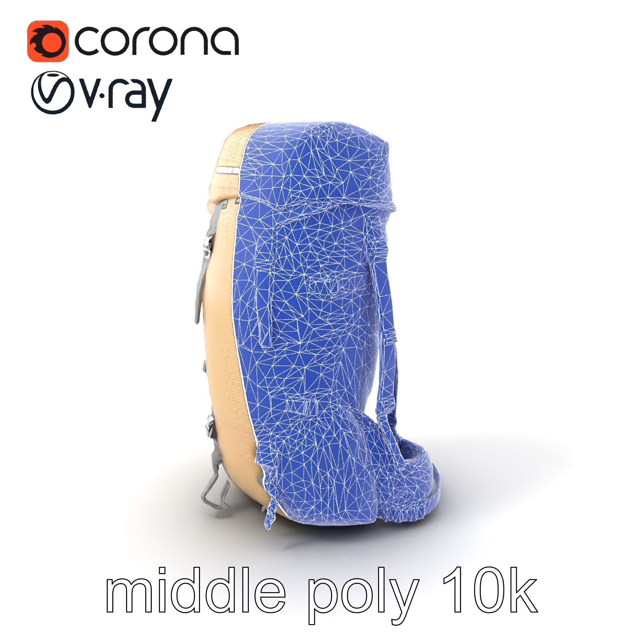 Ultralight Mountaineering Backpack model pack Low-poly 3D model_6