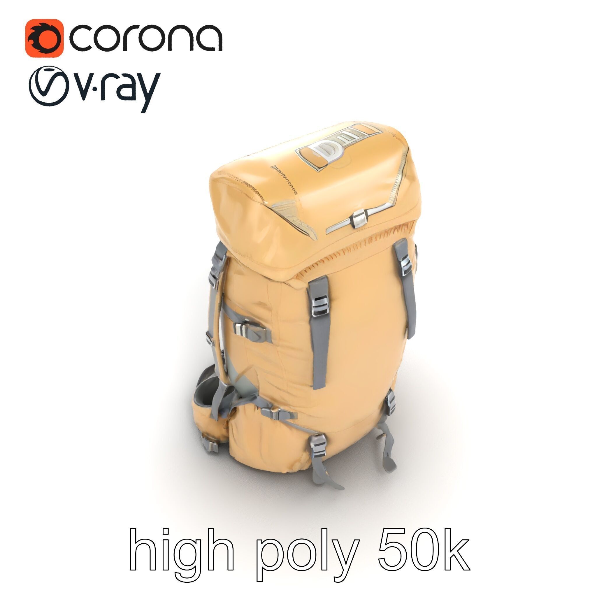 Ultralight Mountaineering Backpack model pack Low-poly 3D model_11
