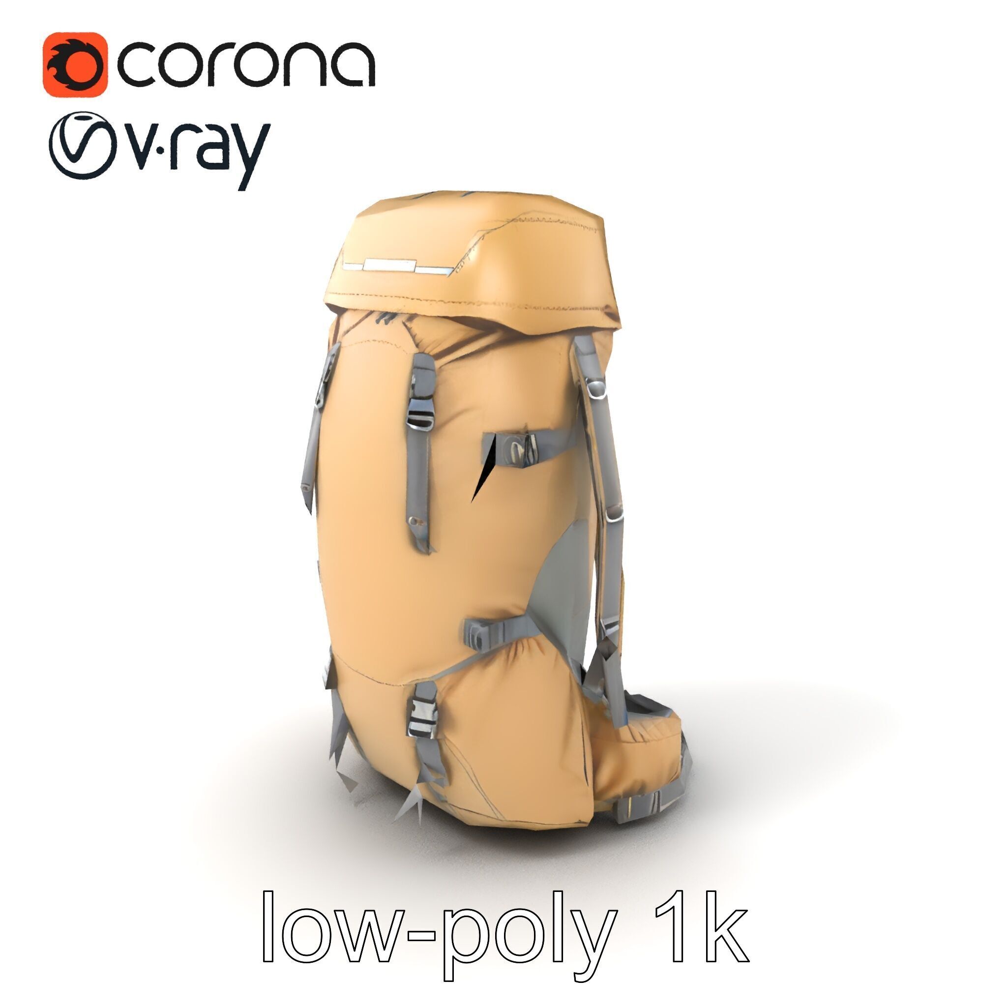 Ultralight Mountaineering Backpack model pack Low-poly 3D model_5