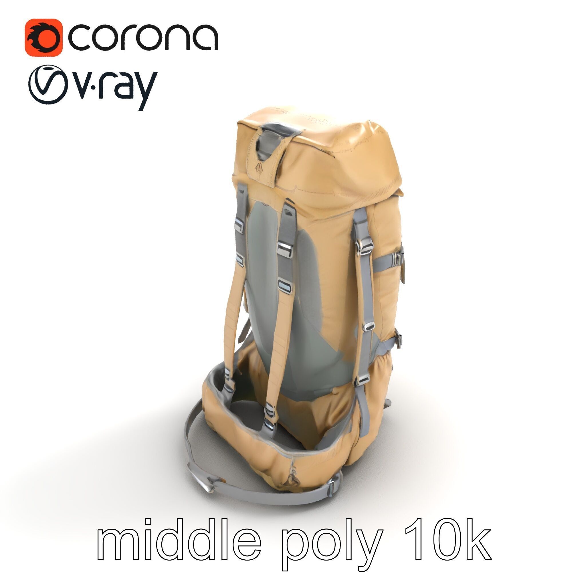 Ultralight Mountaineering Backpack model pack Low-poly 3D model_8