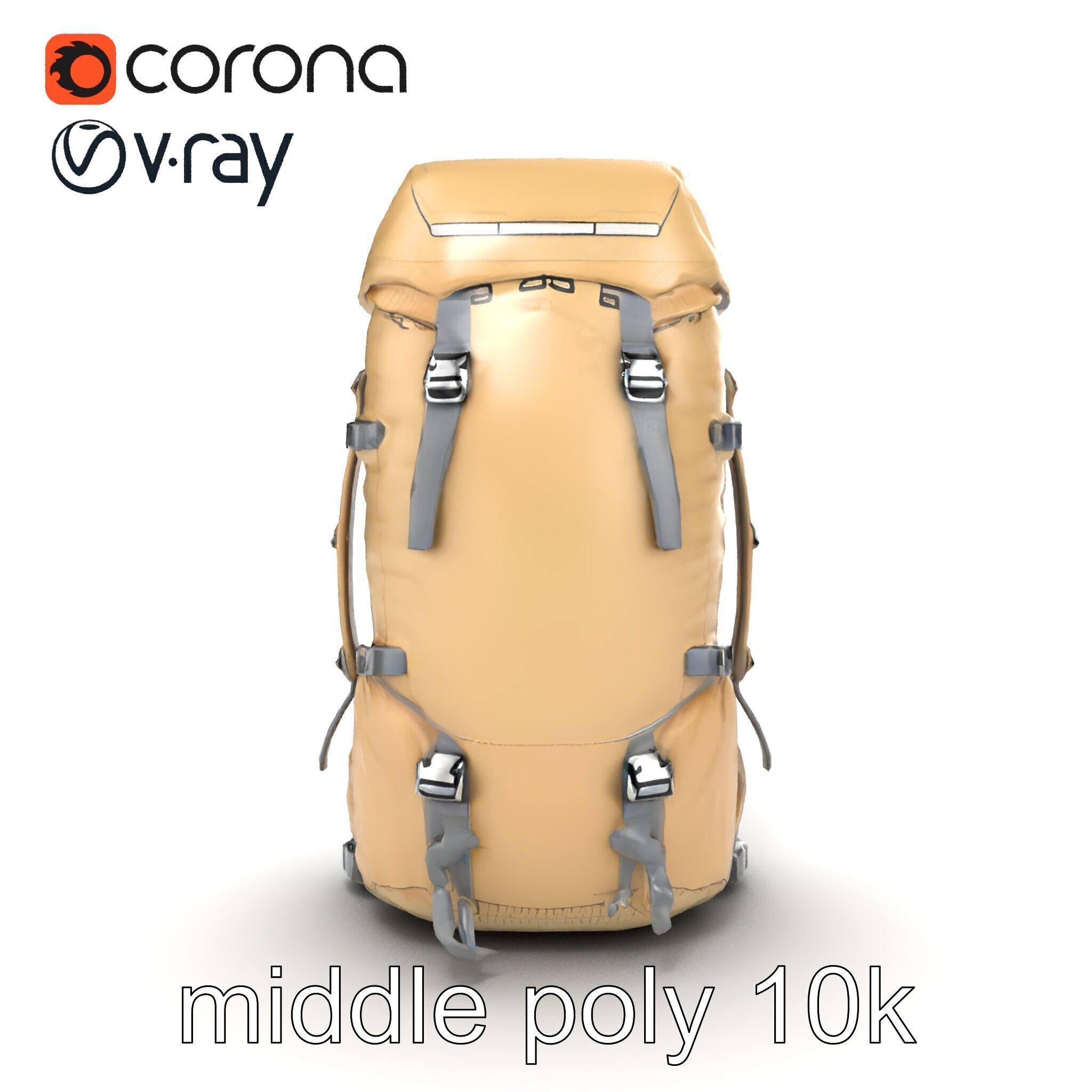 Ultralight Mountaineering Backpack model pack Low-poly 3D model_20