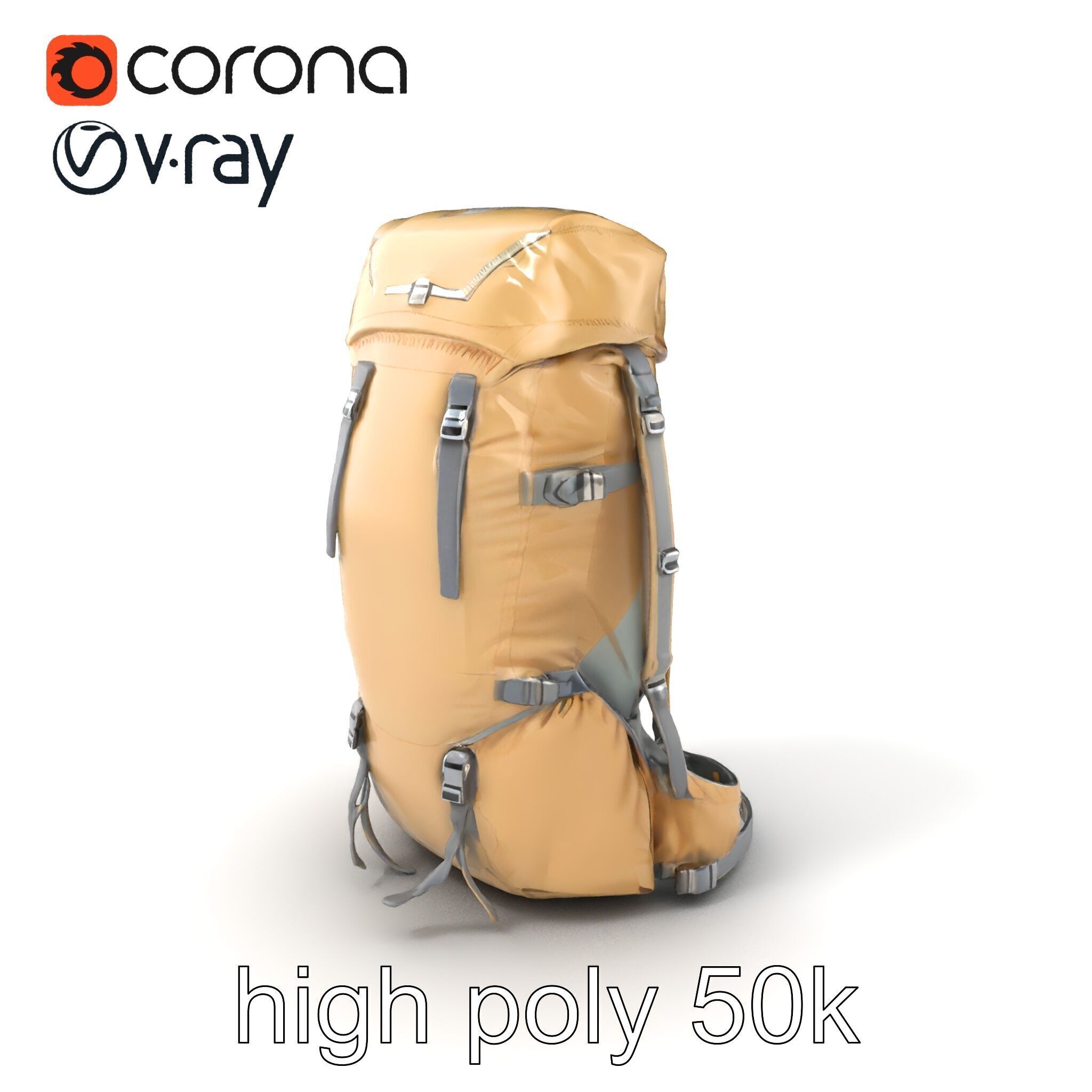 Ultralight Mountaineering Backpack model pack Low-poly 3D model_2