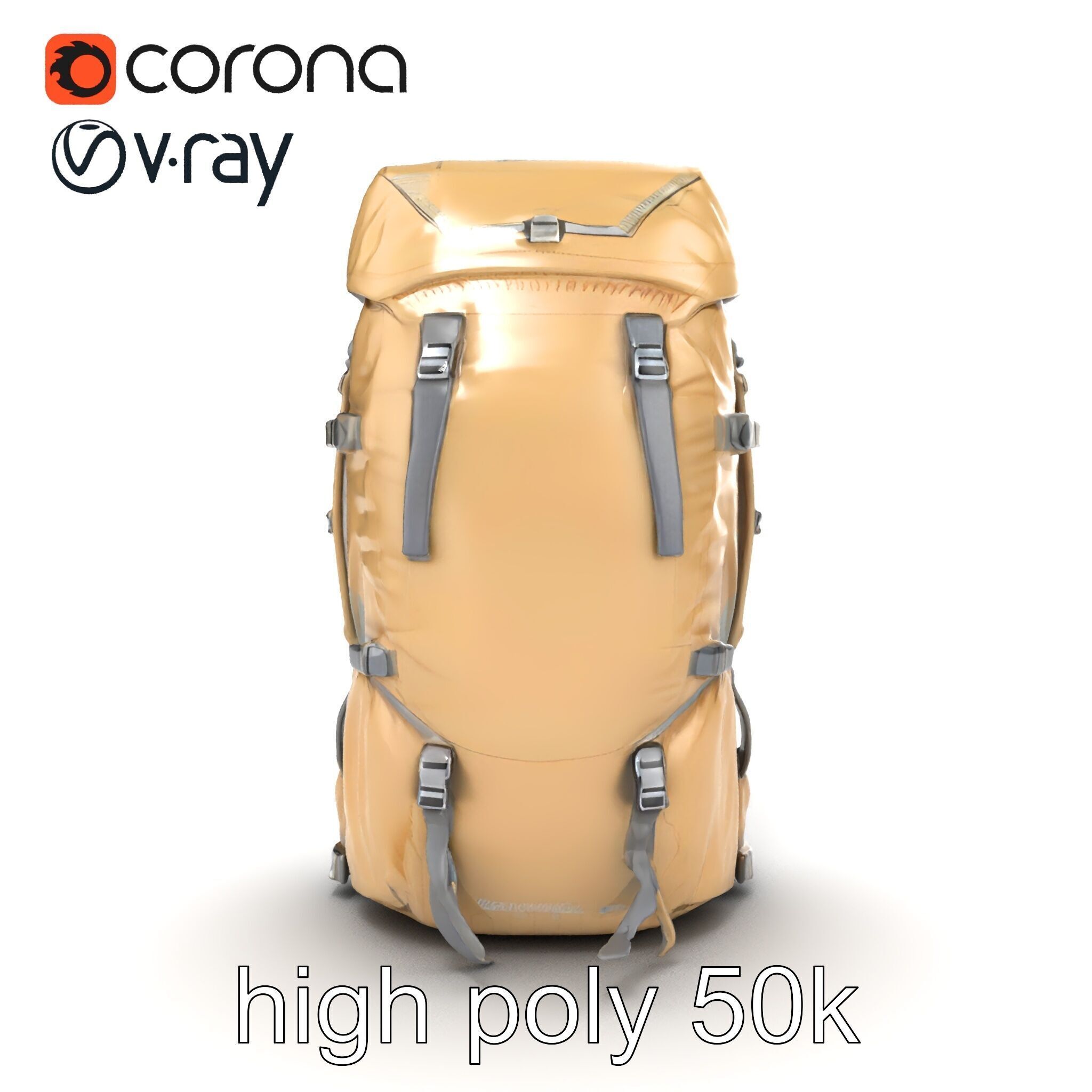 Ultralight Mountaineering Backpack model pack Low-poly 3D model_22