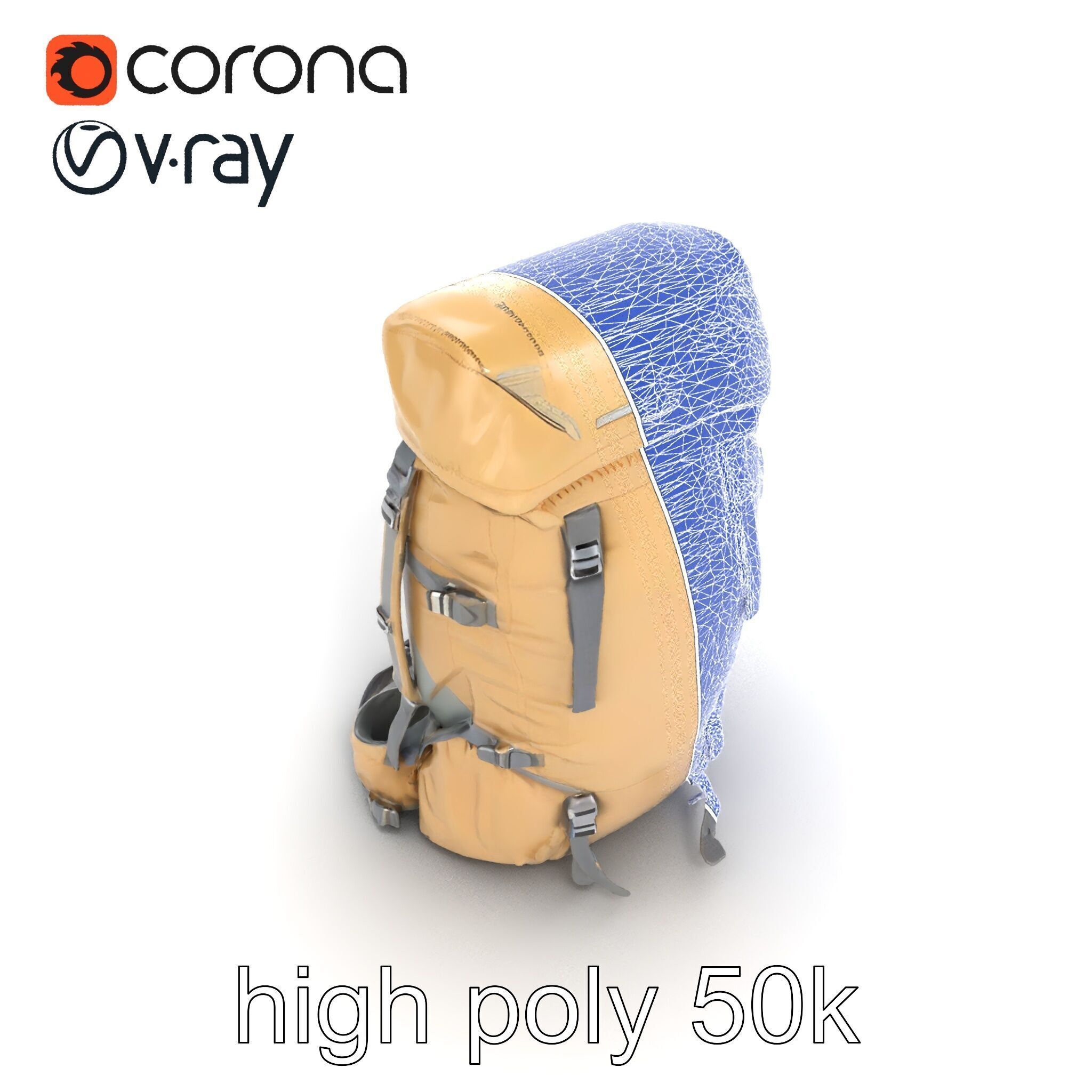 Ultralight Mountaineering Backpack model pack Low-poly 3D model_32