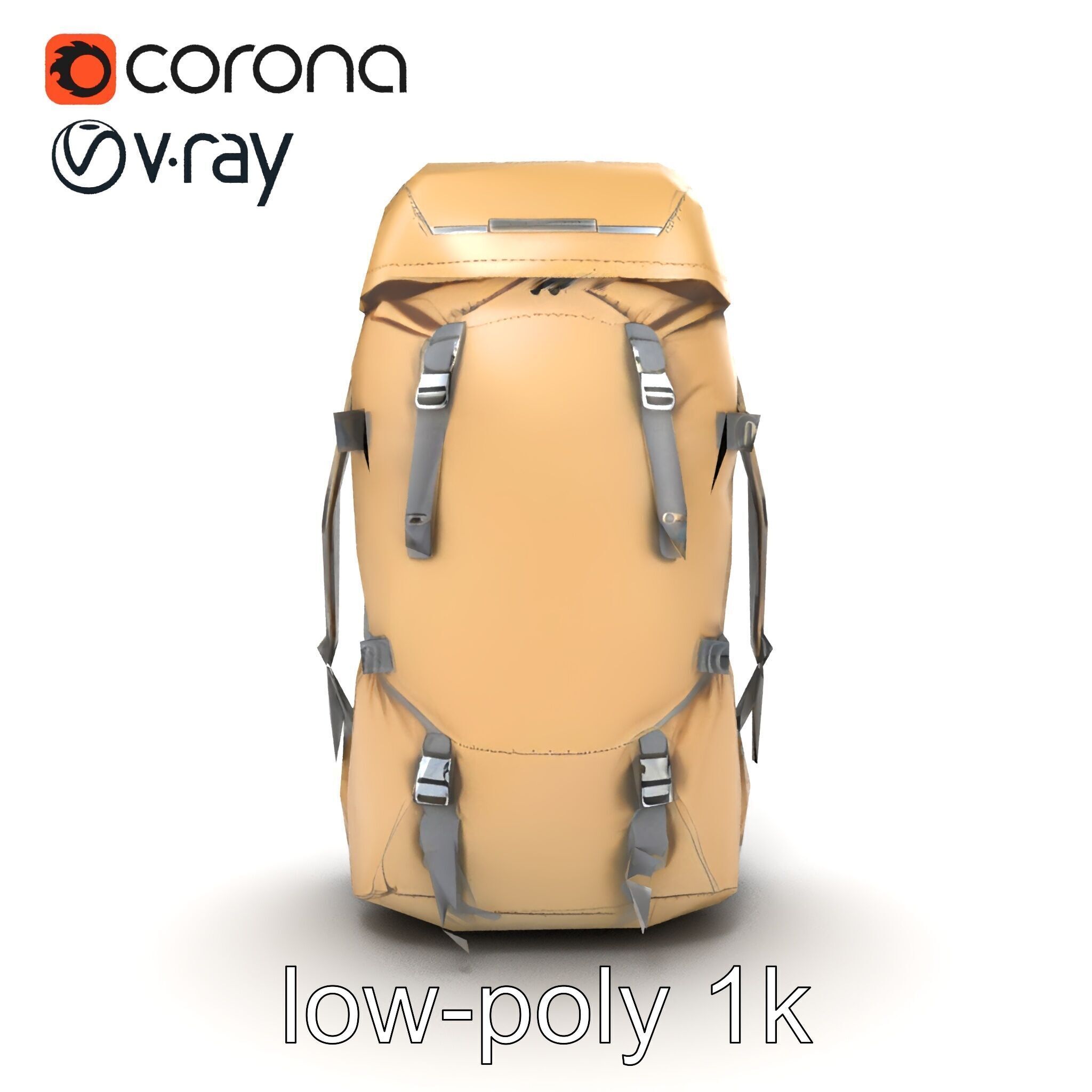 Ultralight Mountaineering Backpack model pack Low-poly 3D model_17