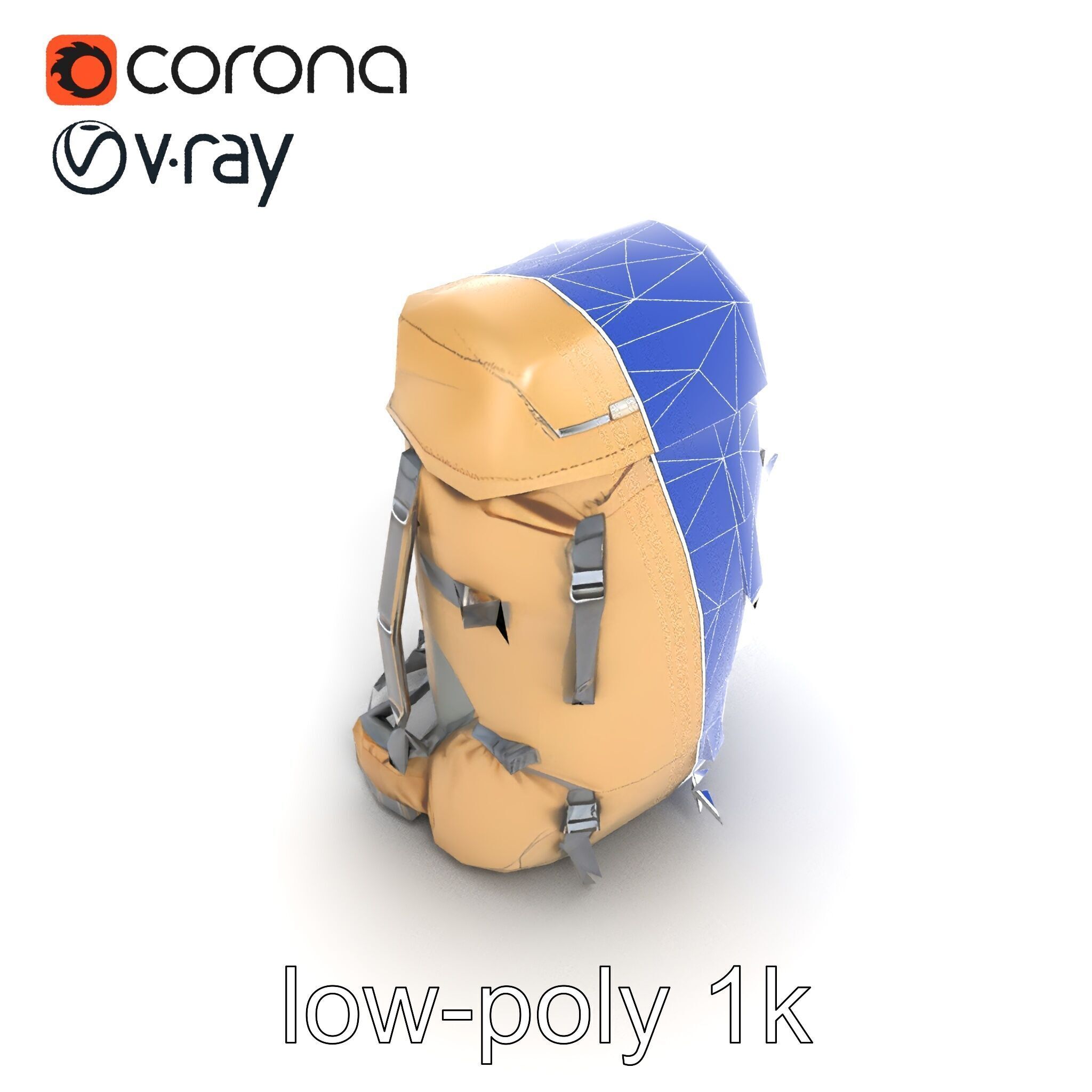 Ultralight Mountaineering Backpack model pack Low-poly 3D model_29