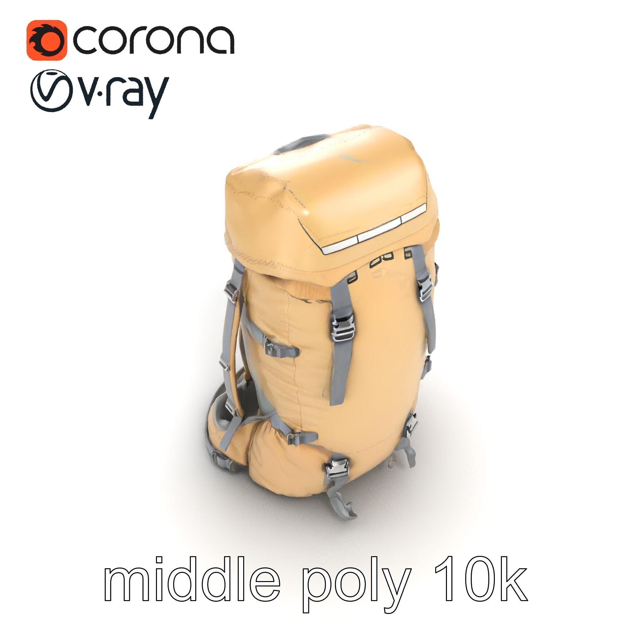 Ultralight Mountaineering Backpack model pack Low-poly 3D model_13