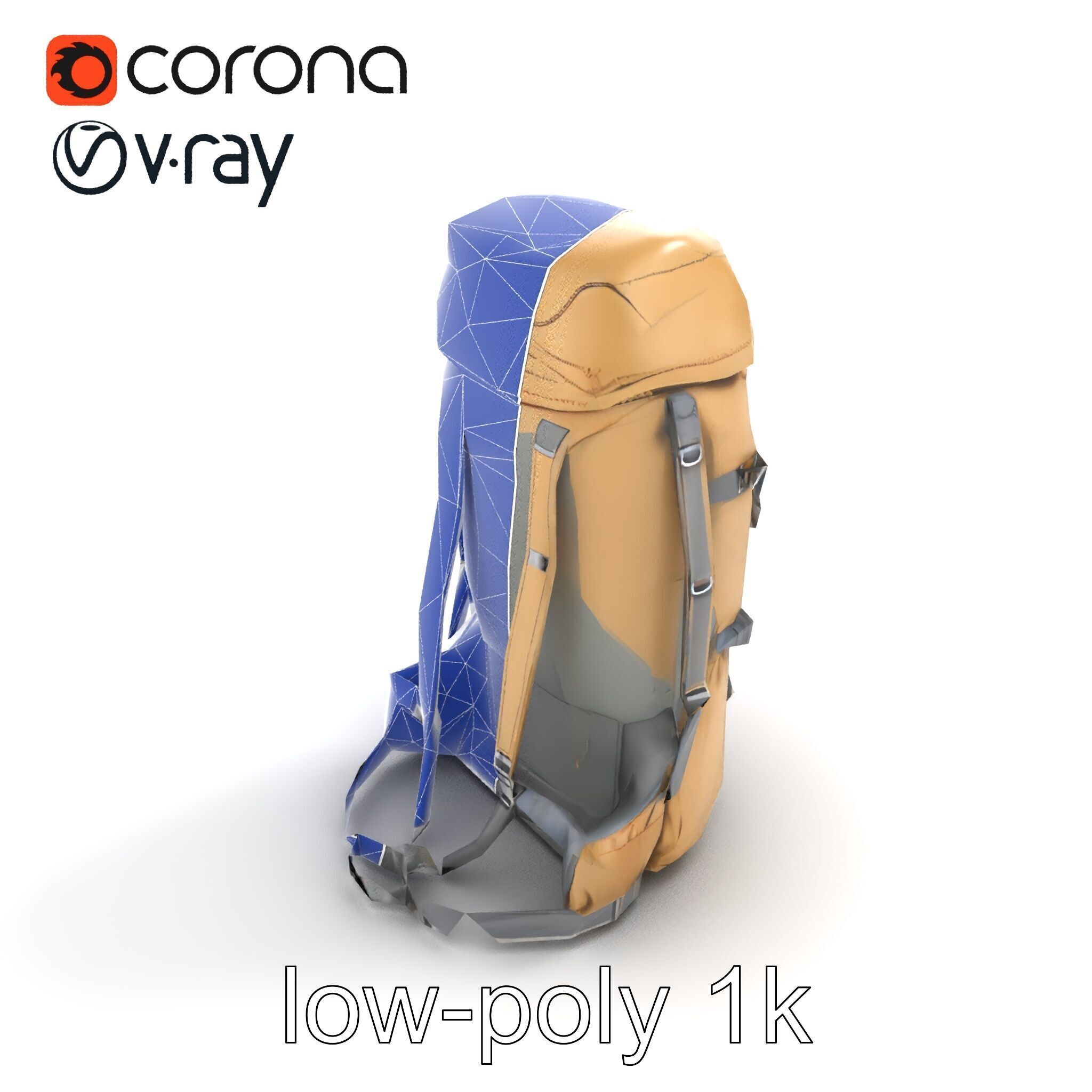 Ultralight Mountaineering Backpack model pack Low-poly 3D model_26
