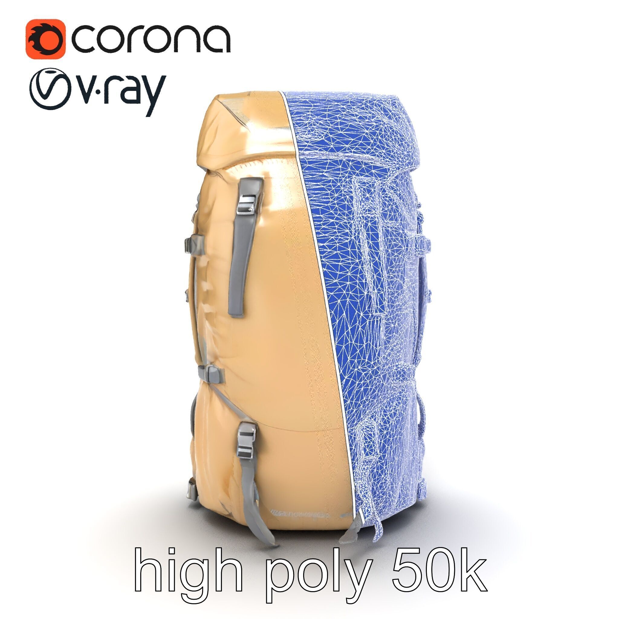 Ultralight Mountaineering Backpack model pack Low-poly 3D model_23