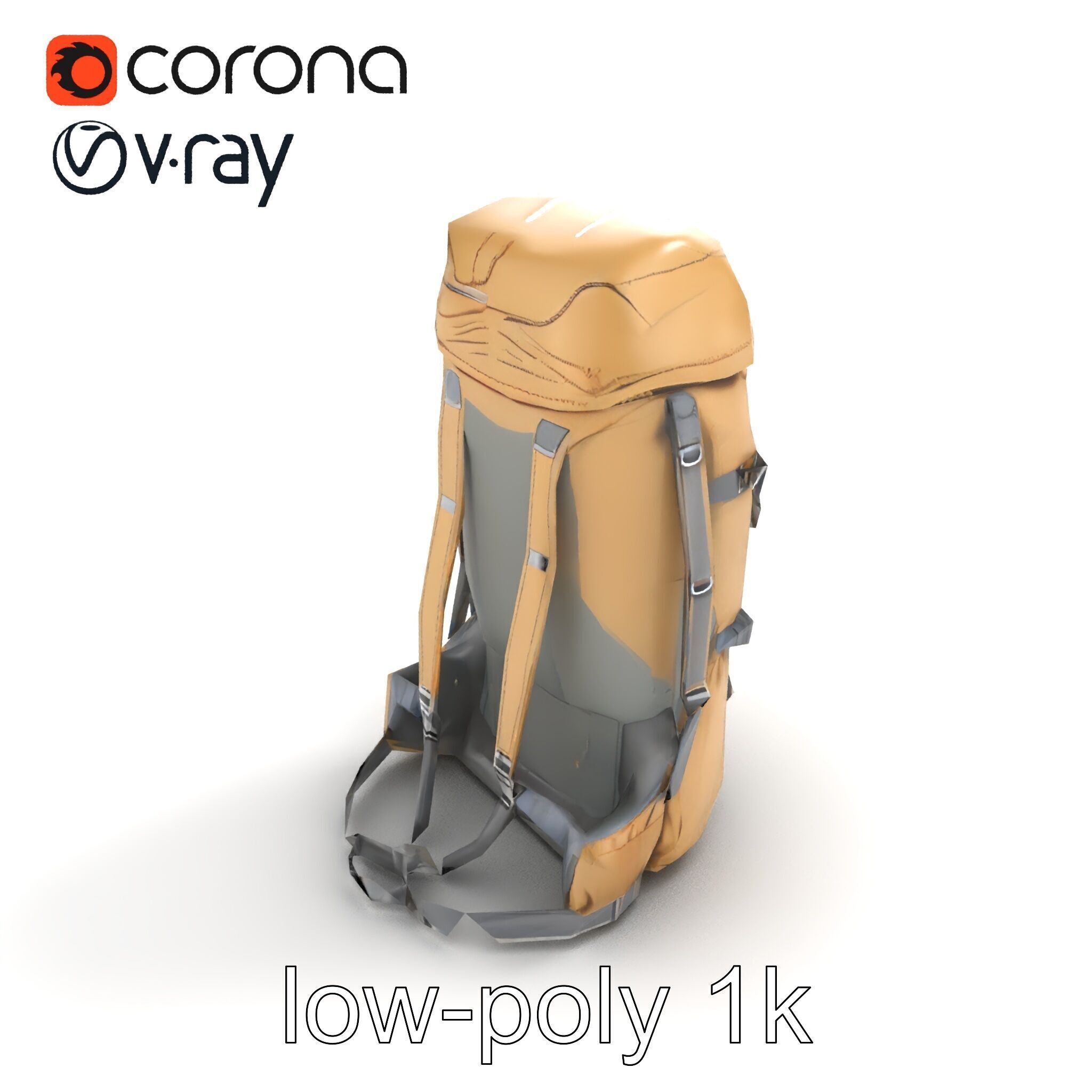 Ultralight Mountaineering Backpack model pack Low-poly 3D model_9