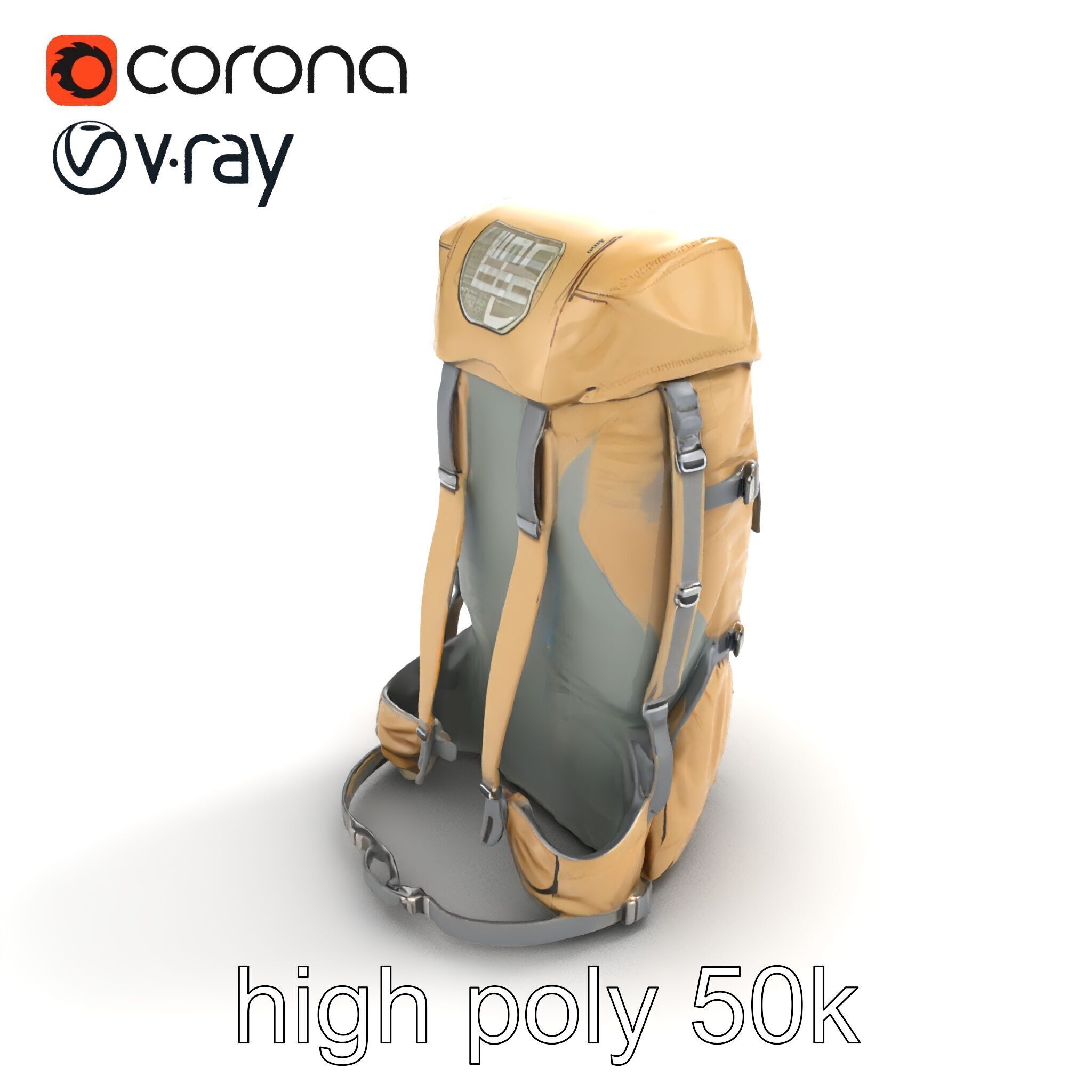 Ultralight Mountaineering Backpack model pack Low-poly 3D model_15
