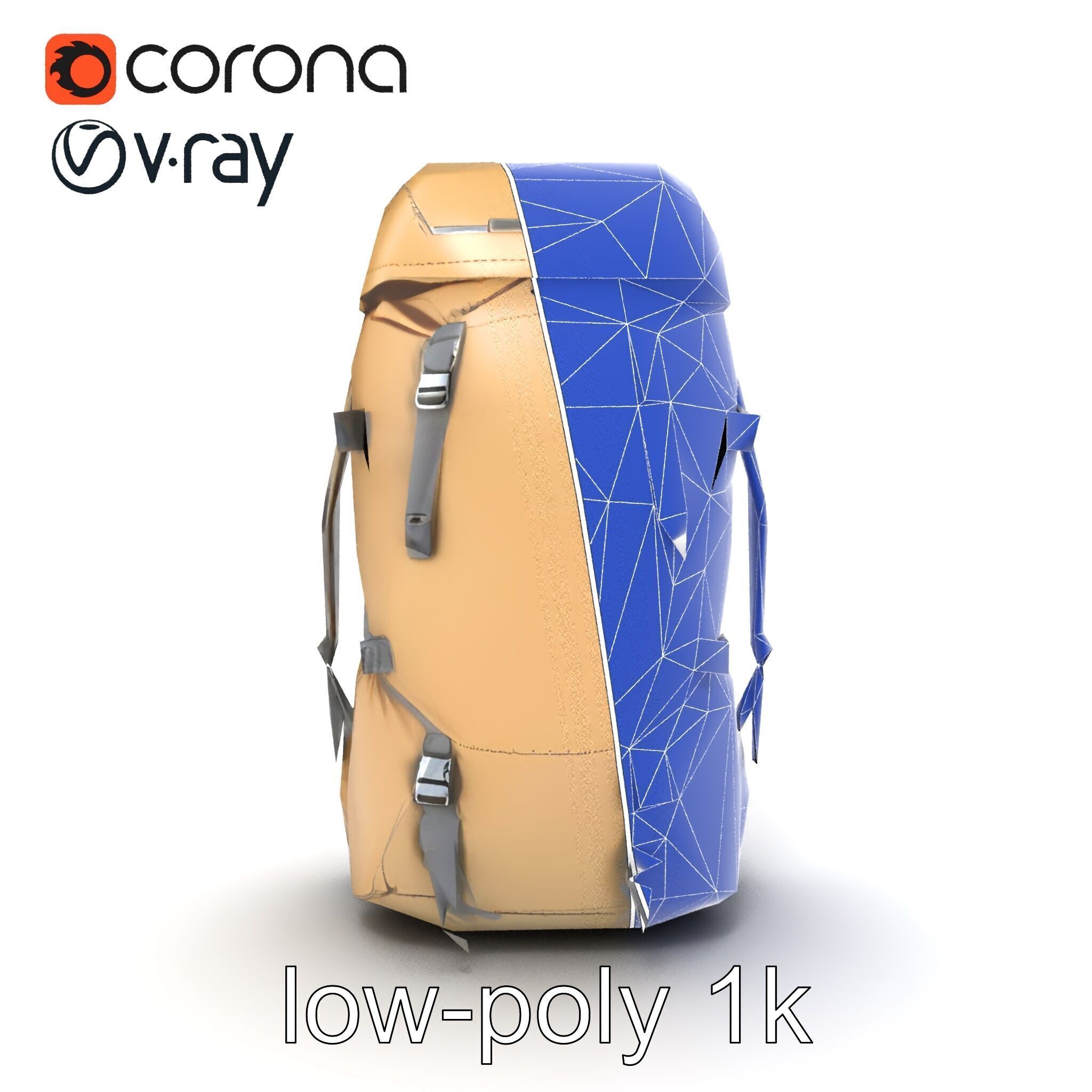 Ultralight Mountaineering Backpack model pack Low-poly 3D model_27