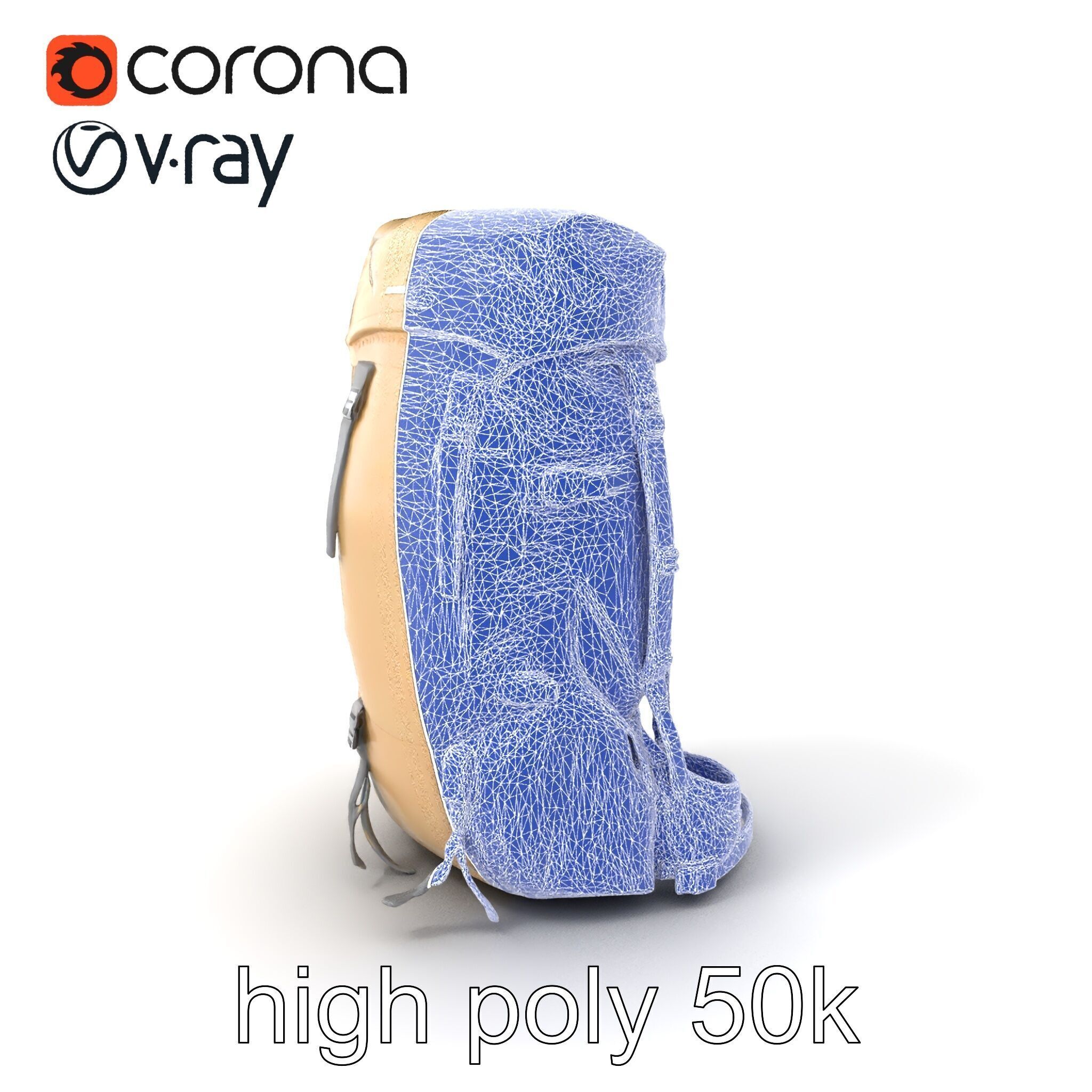 Ultralight Mountaineering Backpack model pack Low-poly 3D model_10