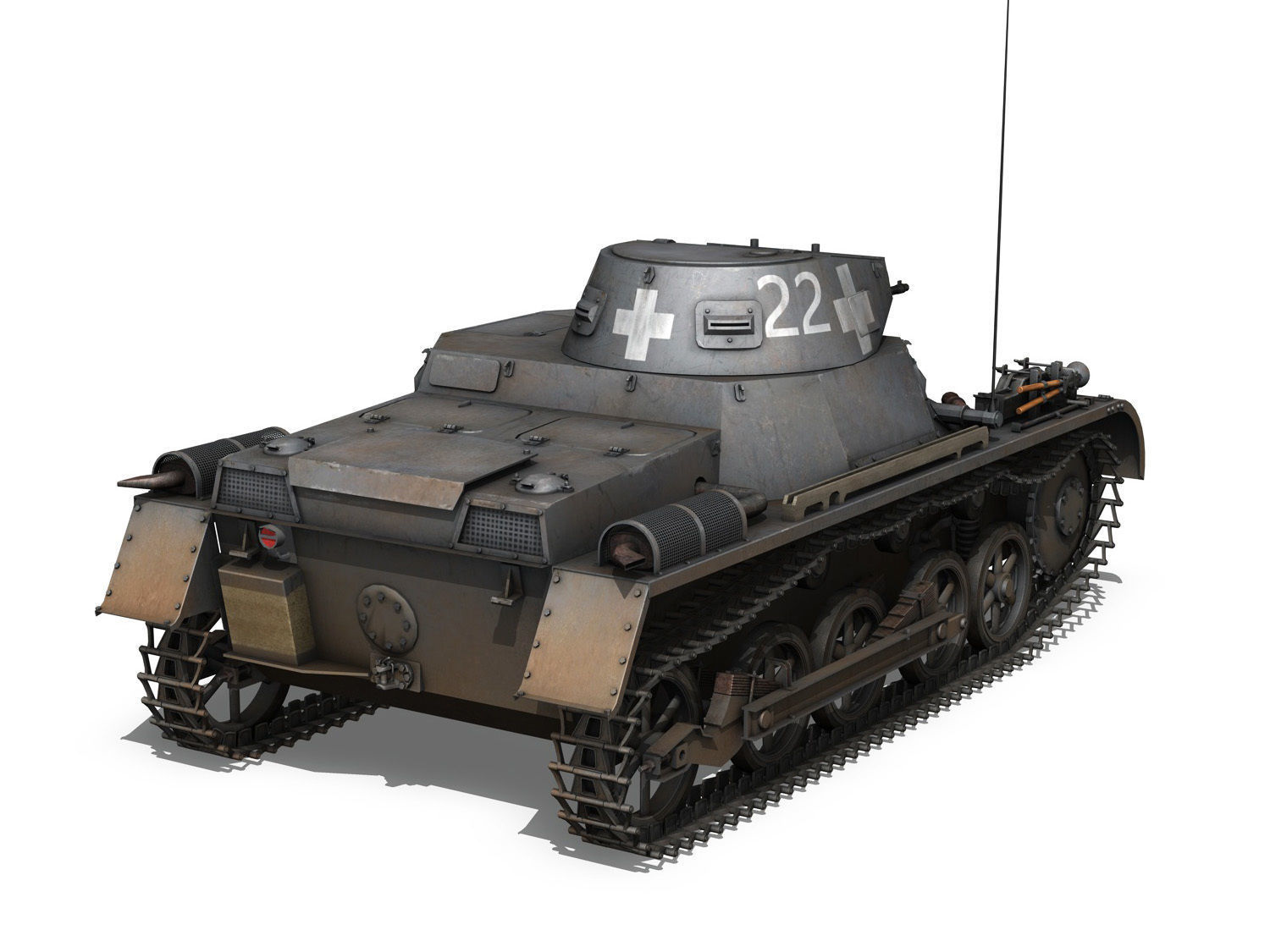 Early german WWII Tanks - Collection 3D model_31