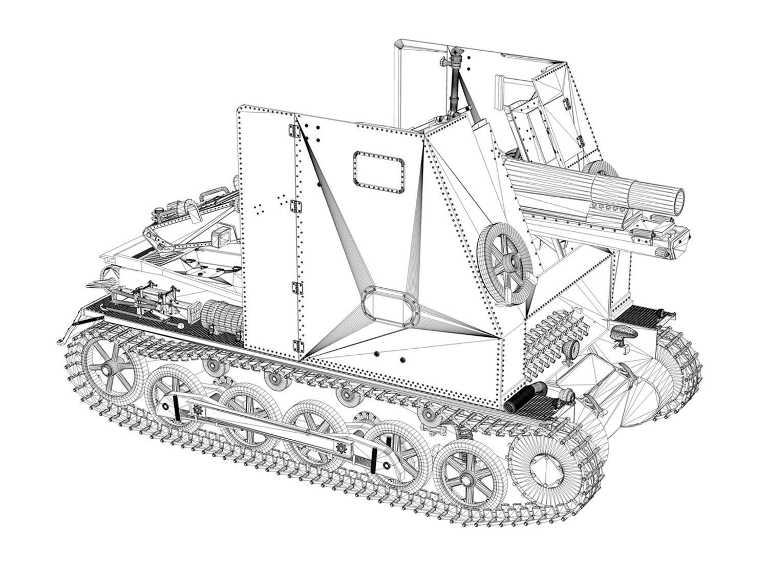 Early german WWII Tanks - Collection 3D model_26