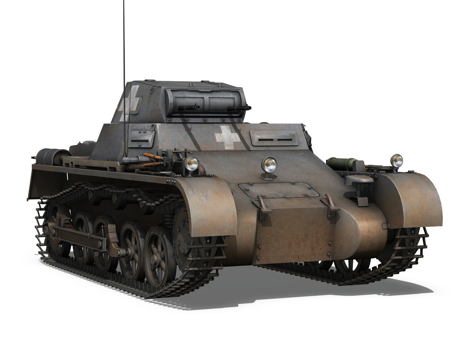 Early german WWII Tanks - Collection 3D model_34