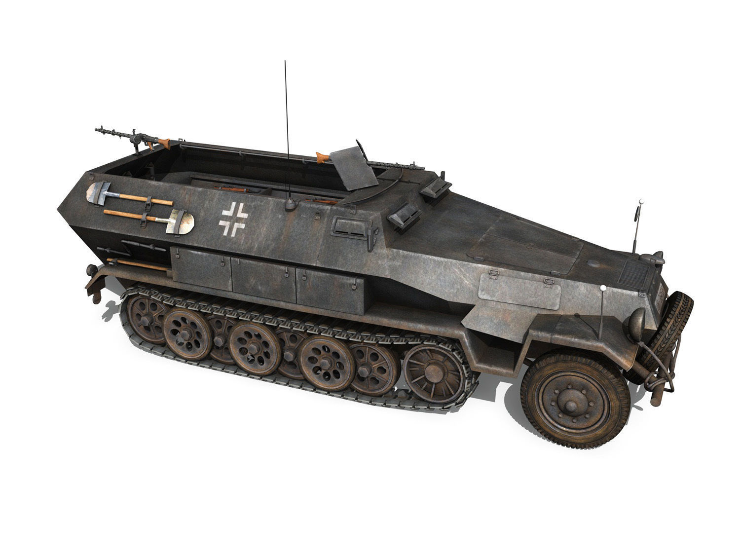 Early german WWII Tanks - Collection 3D model_7