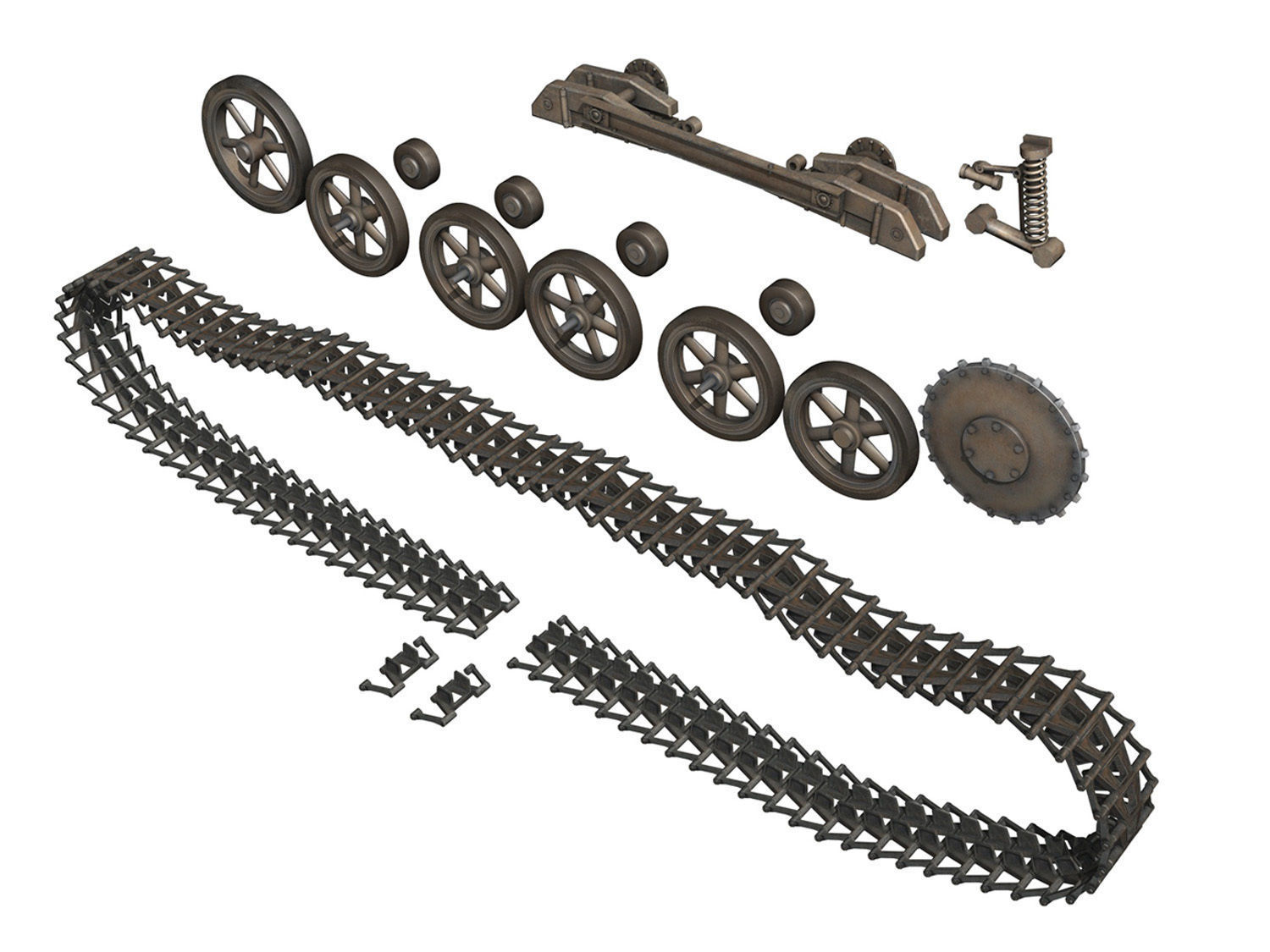 Early german WWII Tanks - Collection 3D model_22