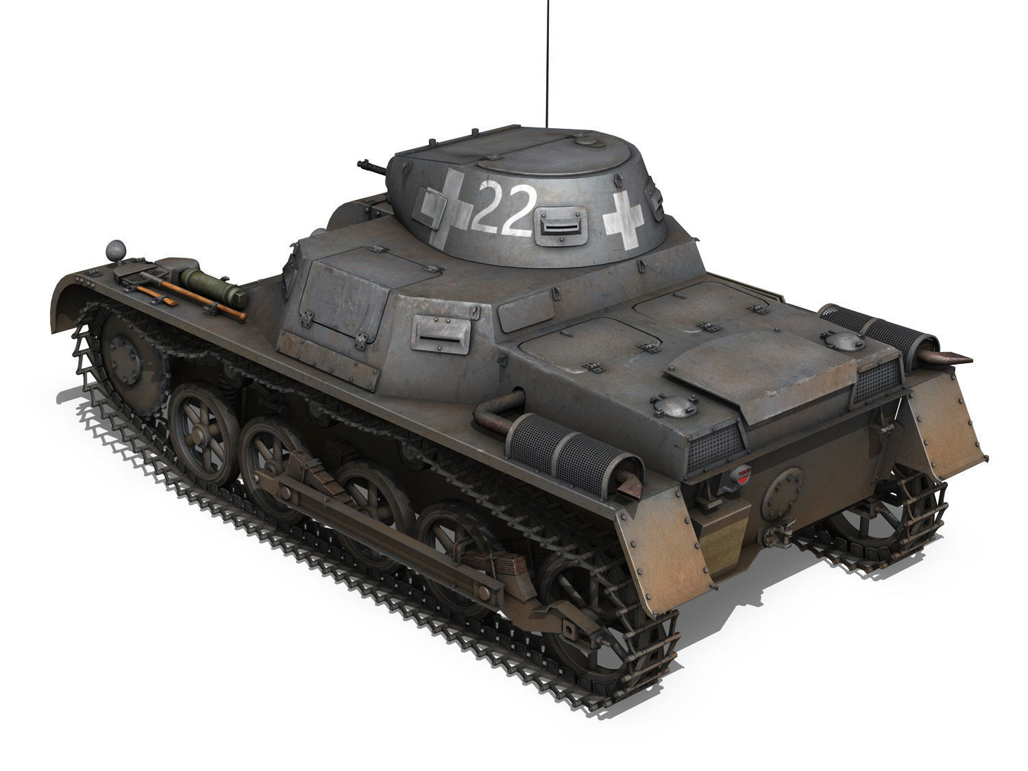 Early german WWII Tanks - Collection 3D model_30