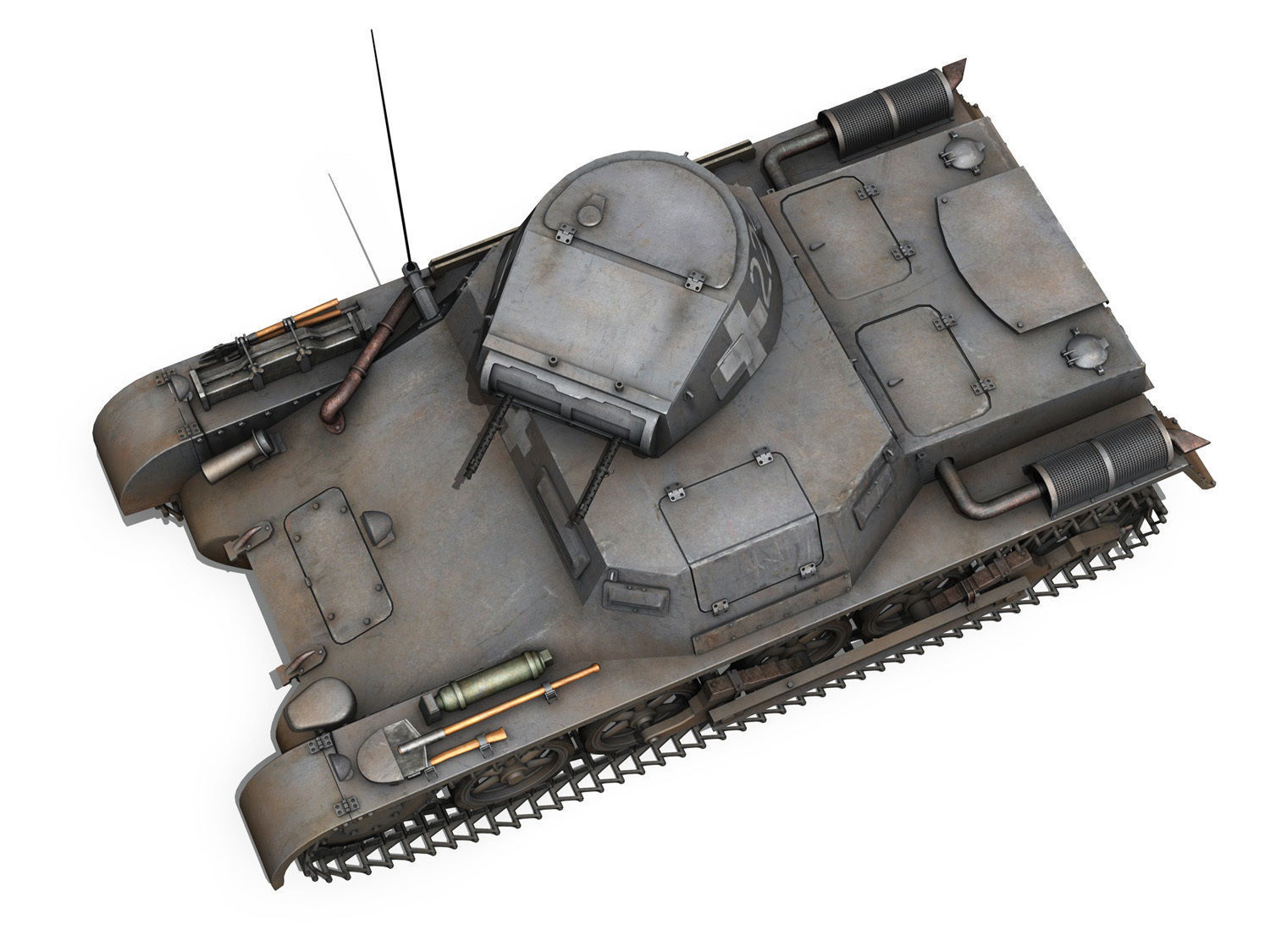 Early german WWII Tanks - Collection 3D model_36