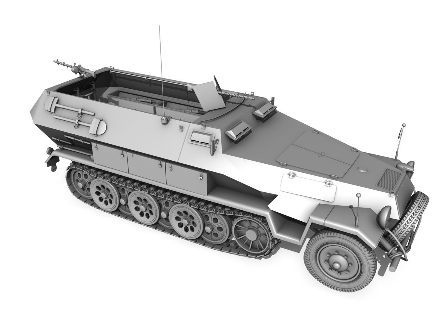 Early german WWII Tanks - Collection 3D model_11