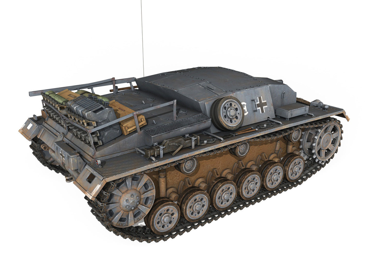 Early german WWII Tanks - Collection 3D model_42