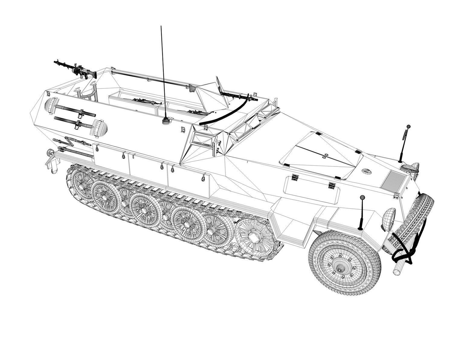 Early german WWII Tanks - Collection 3D model_12