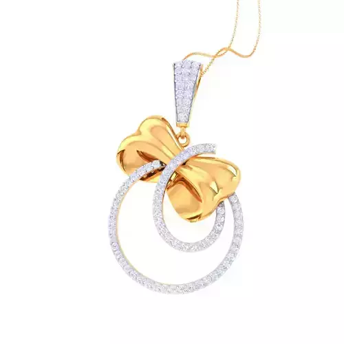 3D Printable Cad jewelry design of Lady diamond Pendant