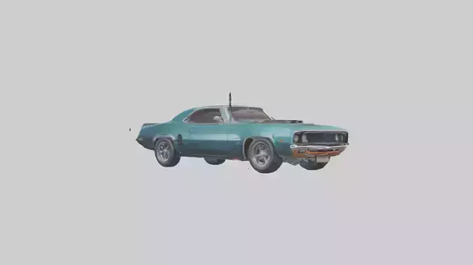 Retro Muscle Car with Modern Tires model Low-poly 3D model