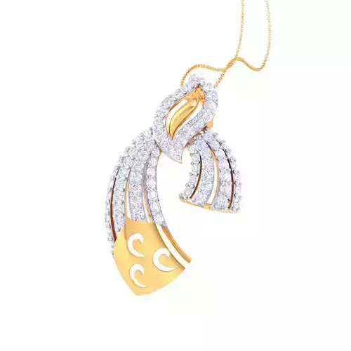 3D Printable Cad jewelry design of Lady diamond Pendant