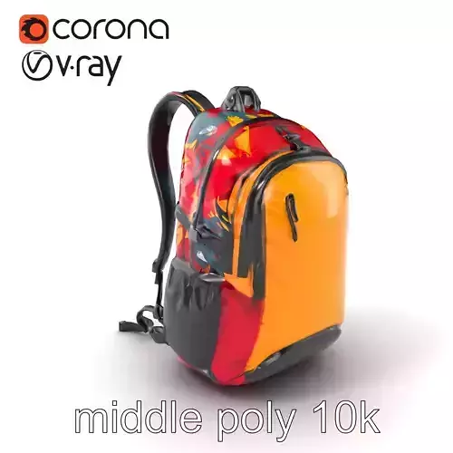 Sporty Ergonomic Backpack model pack Low-poly 3D model