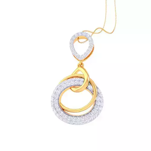 3D Printable Cad jewelry design of Lady diamond Pendant