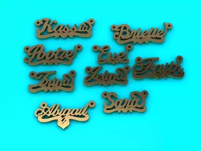 Jewelry - name plates 3D print model