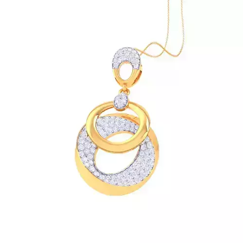 3D Printable Cad jewelry design of Lady diamond Pendant