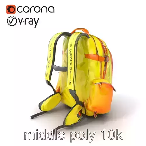 Dynamic Sports Backpack Model Pack with Reflective Elements Low-poly 3D model