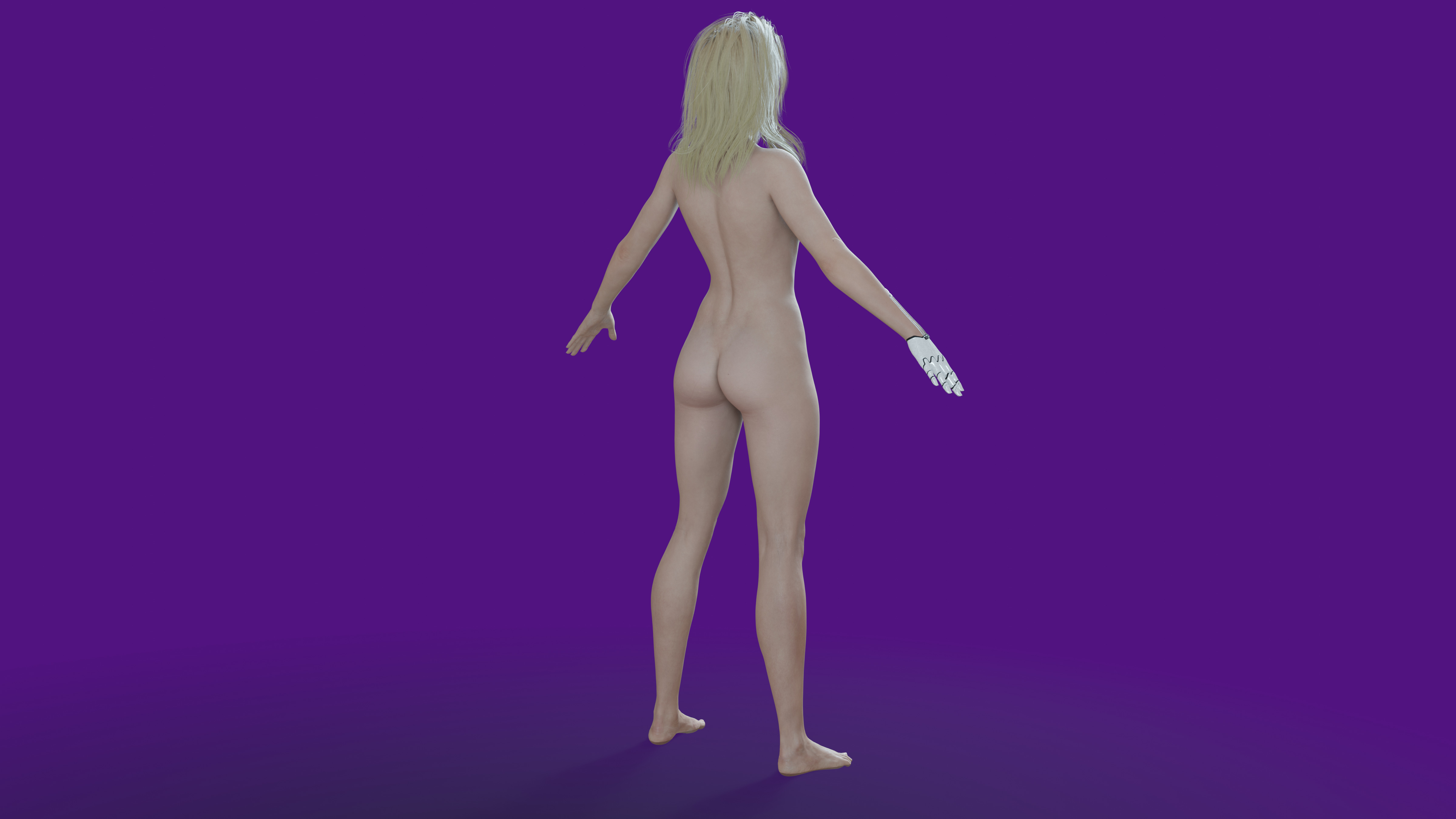 Alt Cunningham Nude Cyberpunk Character Low-poly 3D model_4