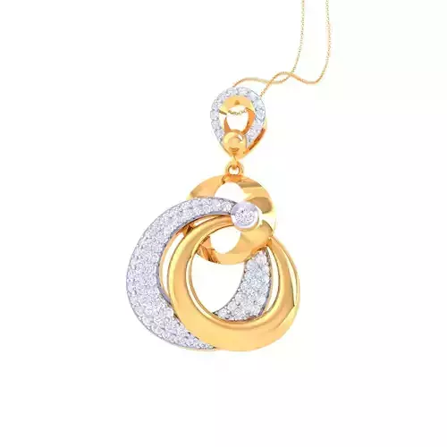 3D Printable Cad jewelry design of Lady diamond Pendant
