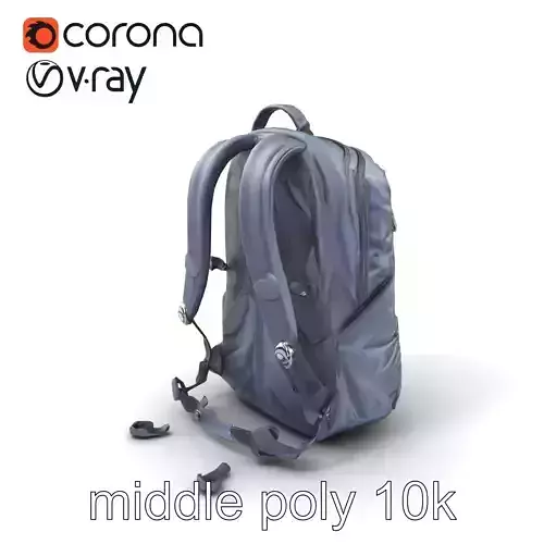 Ergonomic Sports Backpack Weather-Resistant model pack Low-poly 3D model