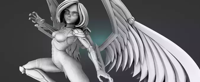 Battle Angel 3D Printable Model with Wings 3D print model
