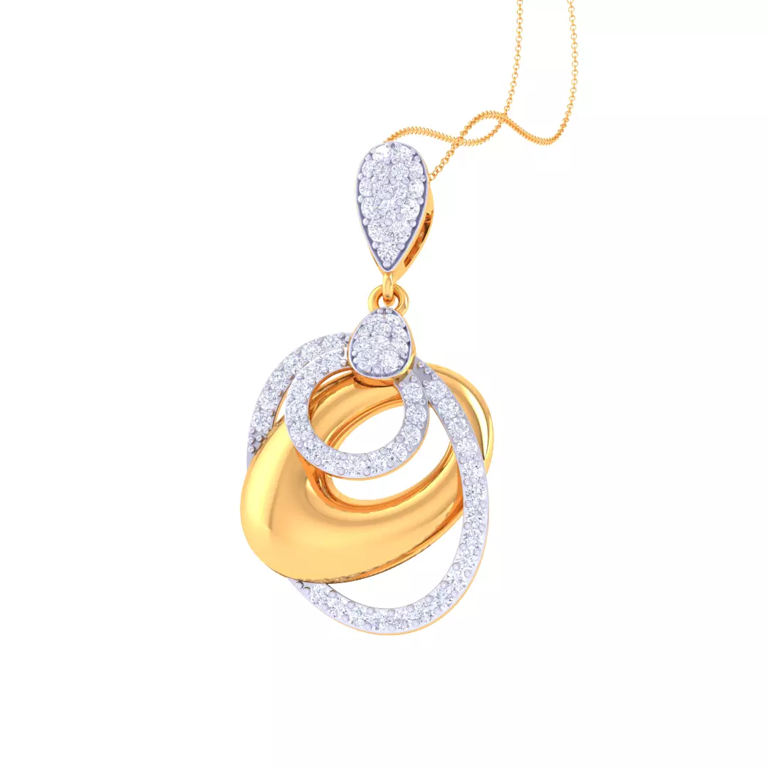 3D Printable Cad jewelry design of Lady diamond Pendant 3D print model