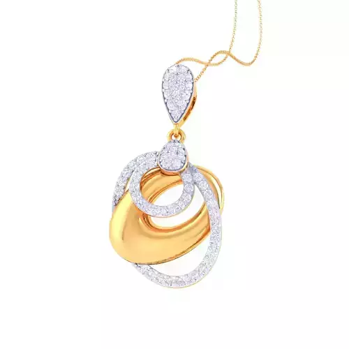 3D Printable Cad jewelry design of Lady diamond Pendant