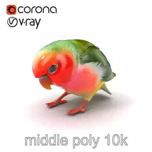 Vibrant Lovebird Detailed Sculpture Model Pack Low-poly 3D model