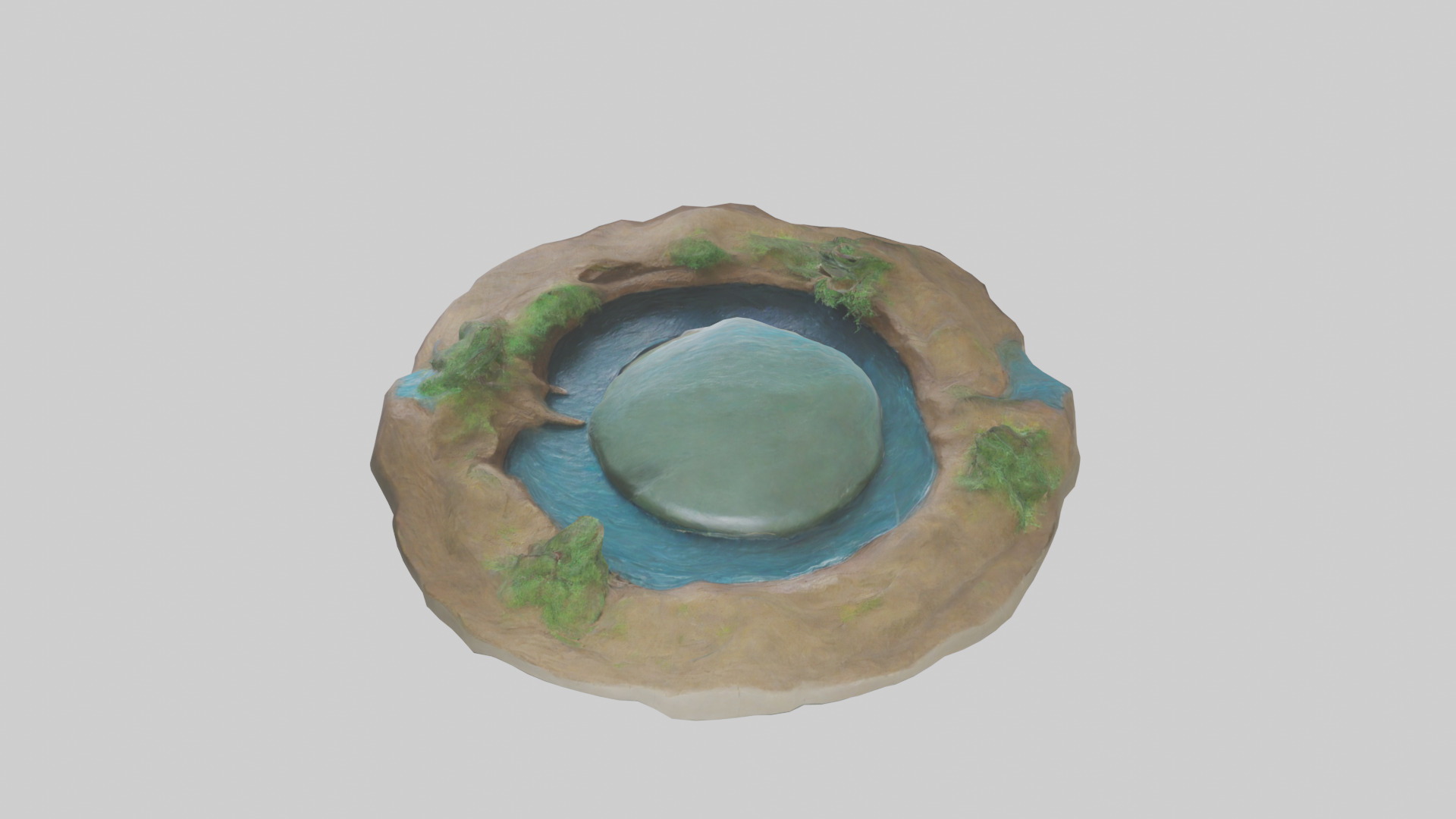 River Bank Sculpture model Low-poly 3D model_1